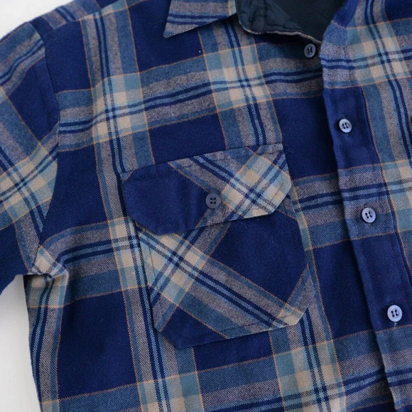 Vintage 90S Oakton Ltd Blue And Cream Plaid Button Up Outdoor Shacket Large - Picture 9 of 11